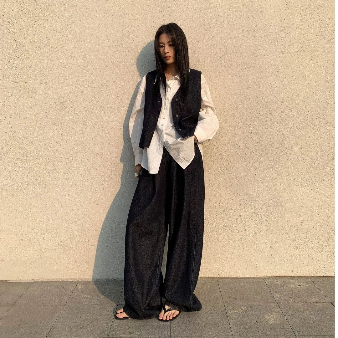 【福福!NO!NO!NO!】宽松廓形牛仔马夹 J25035