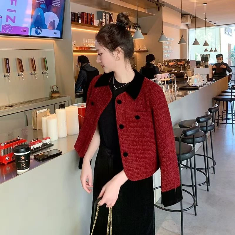 【现货+运补】法式小香风外套2025气质洋气红拜年服洋气外套