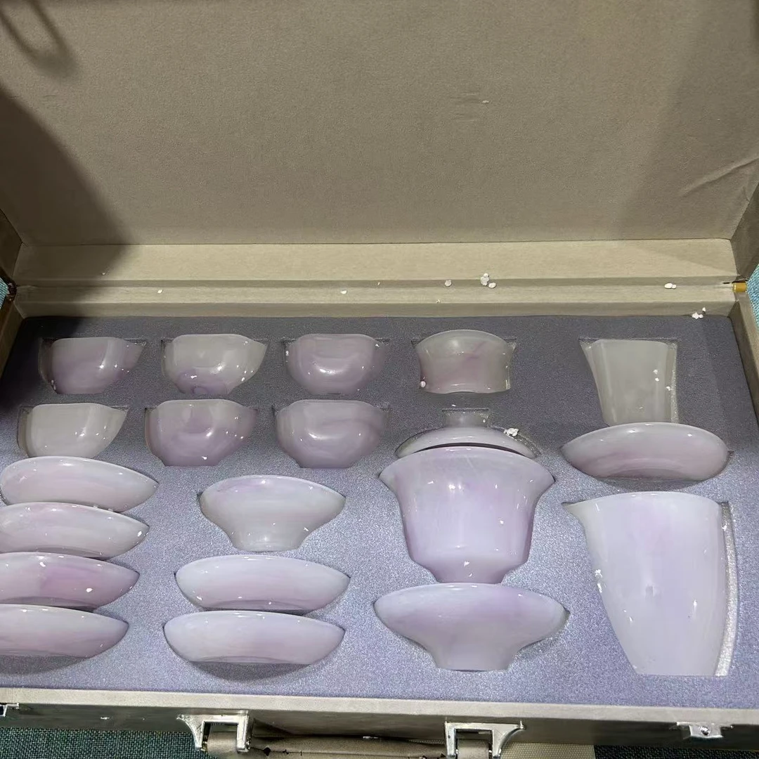 @@@@@@@@@@@@@@@@@@@@@御用皇璃飘紫带底叠茶具套装