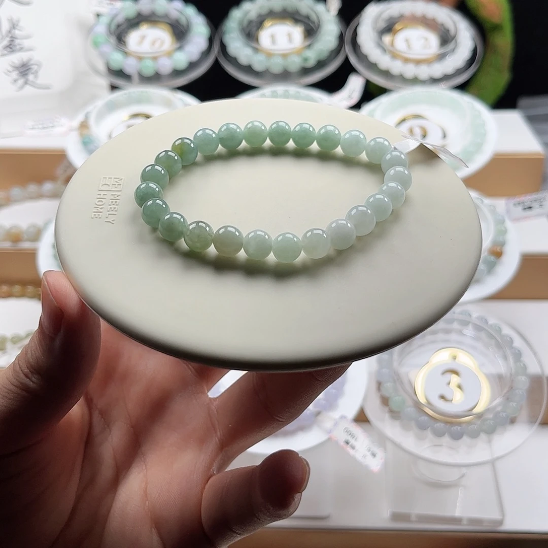 翡翠未镶嵌手链卡7.6