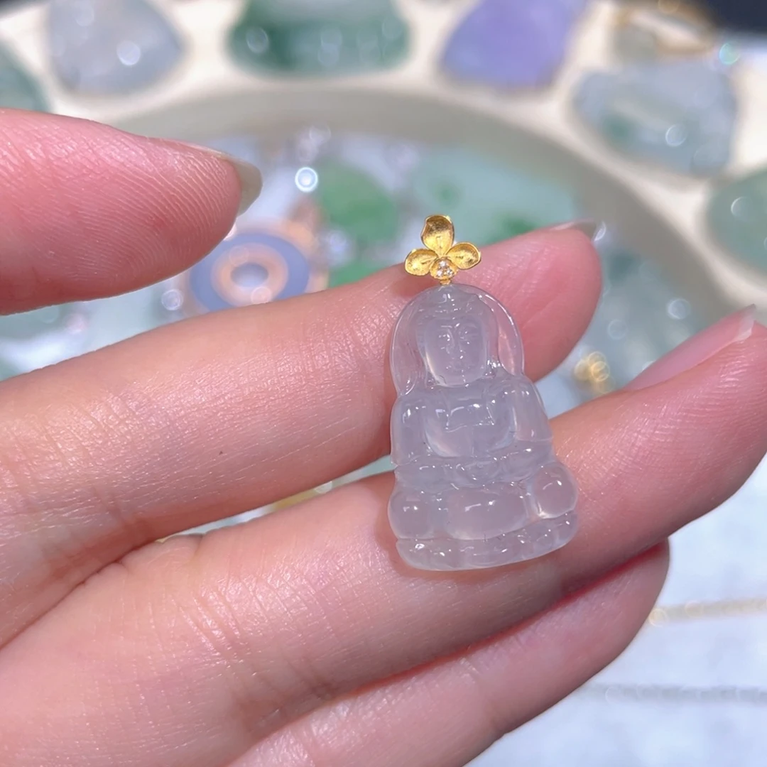 颈饰18K金镶嵌翡翠翡翠