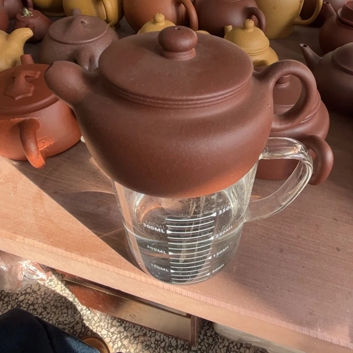 紫砂茶壶时来运转紫泥130cc