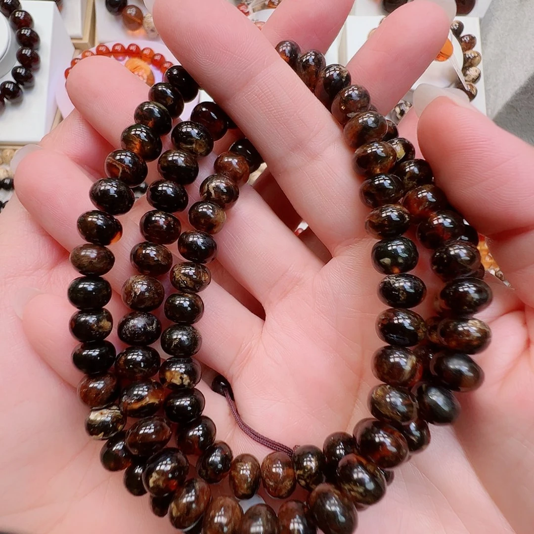 裸石琥珀未镶嵌抚顺琥珀8黑花蜡