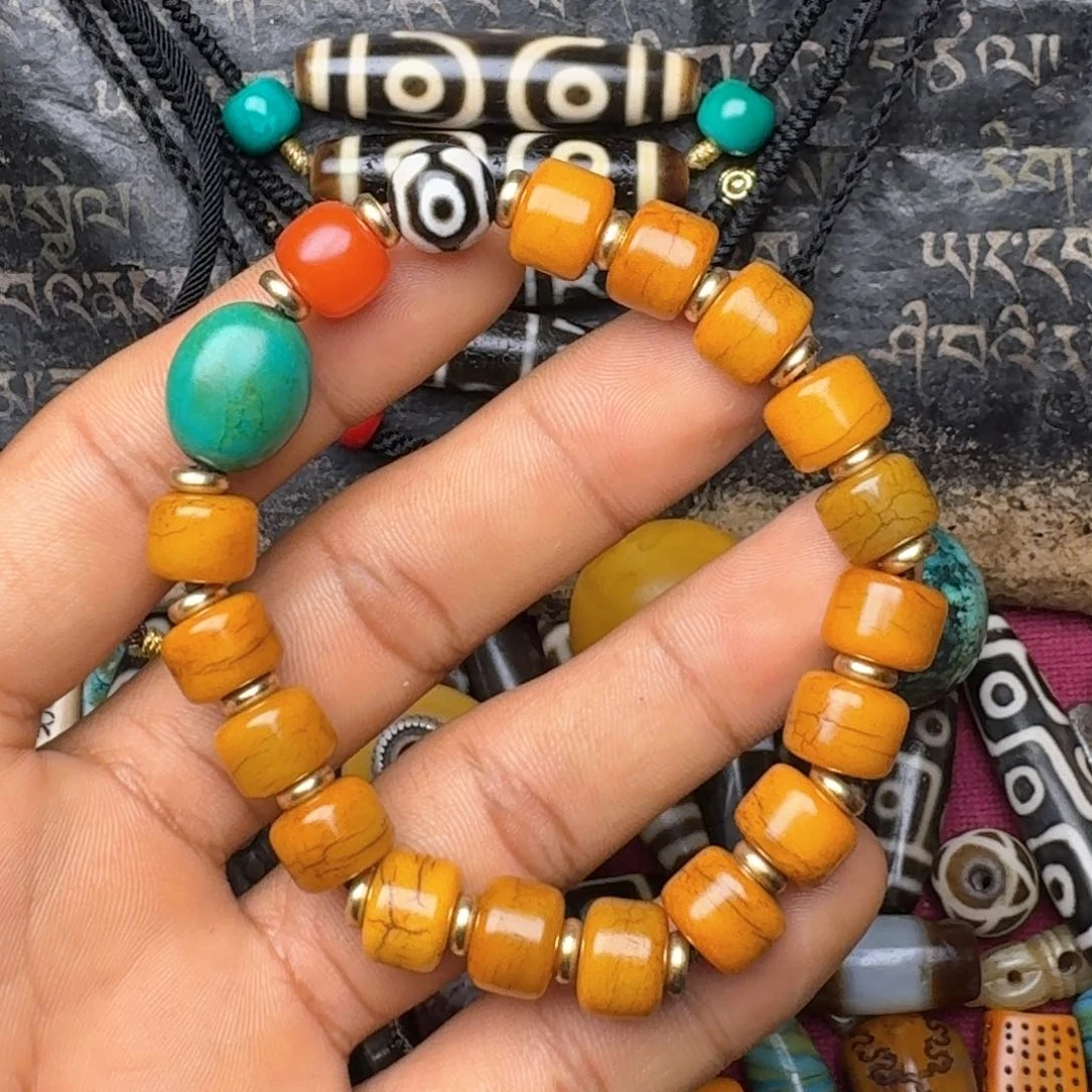 柏香籽/百香籽把件牦牛骨