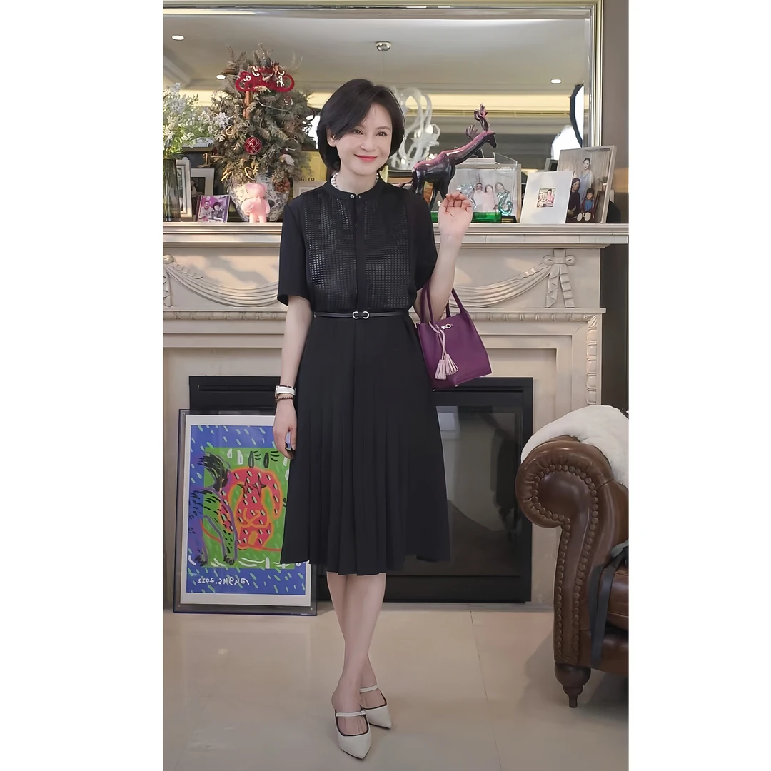 我是摩羯 蒙娜丽莎 30MM100真丝重绉意大利进口编织夏连衣裙