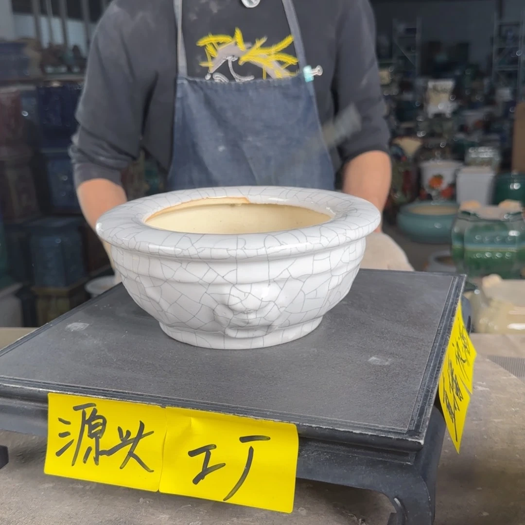石湾花盆内口14，内深7
