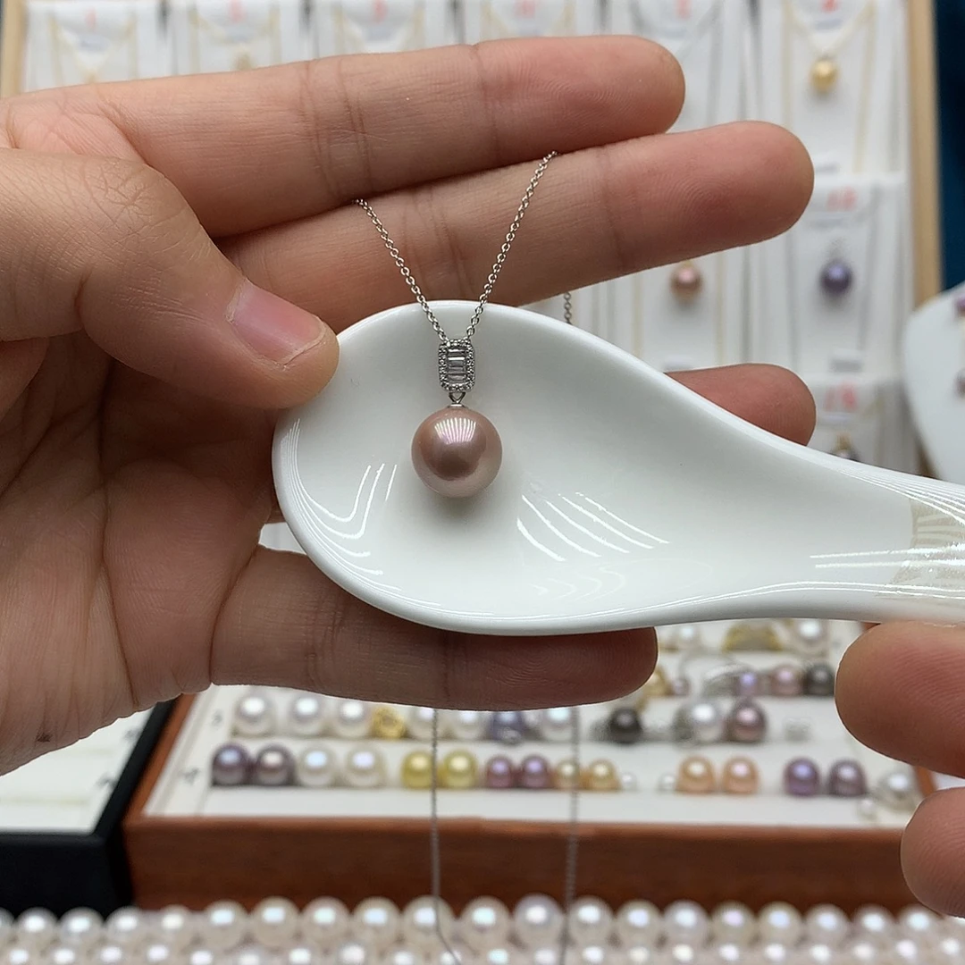 吊坠(不含链)淡水珍珠银S925镶嵌