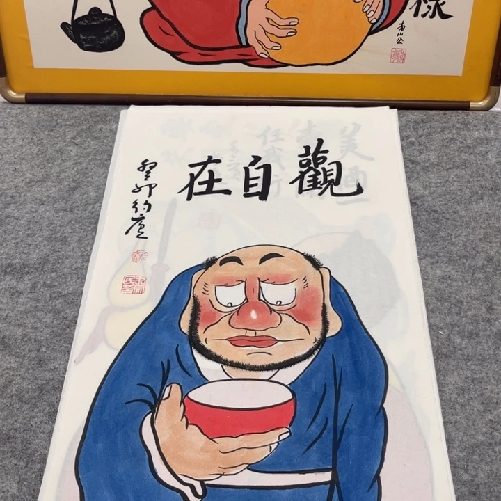 国画手绘禅意画一物一拍