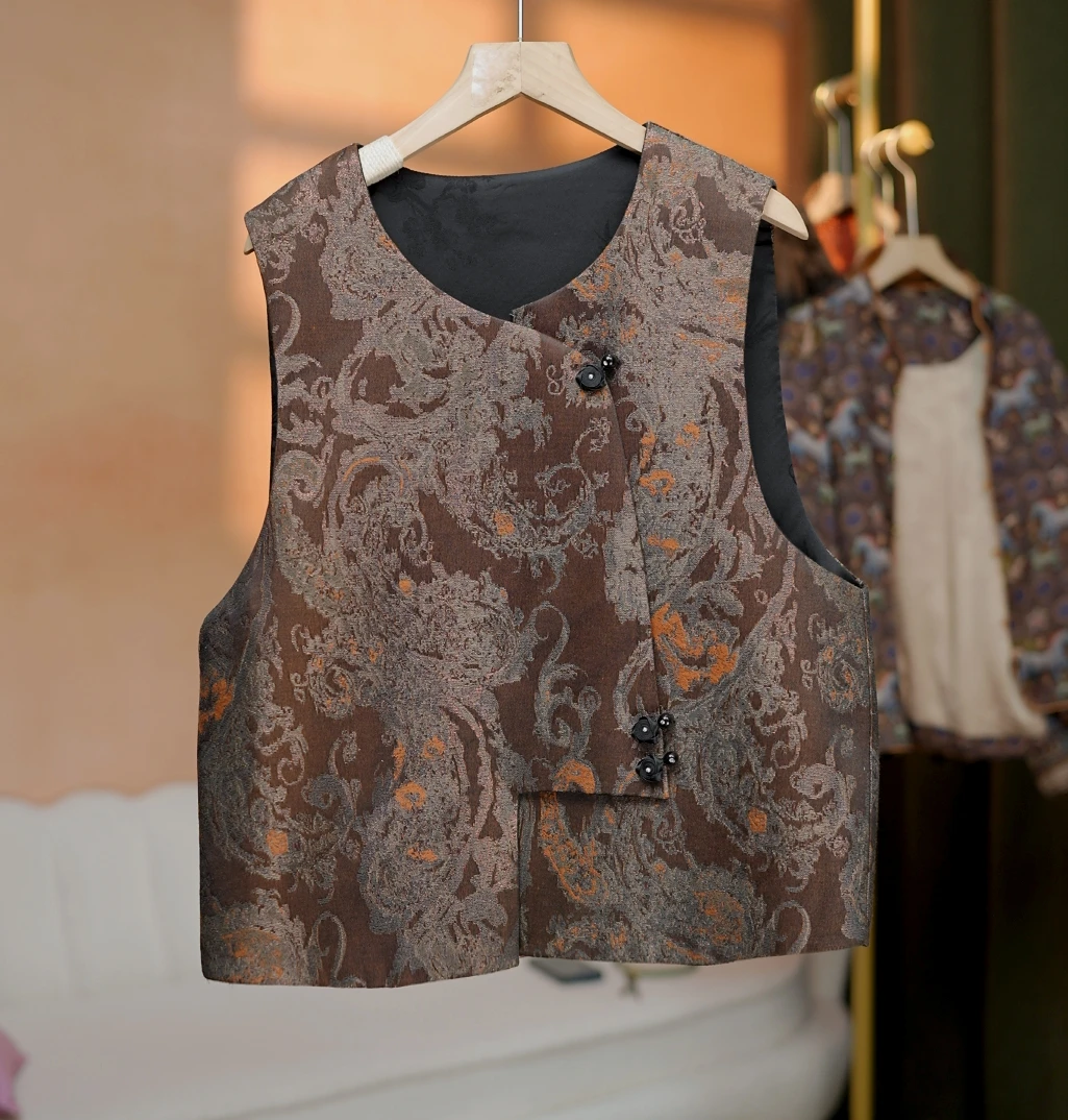 【凤愿】薄款上衣中国风马甲百搭中式复古无袖网红休闲背心