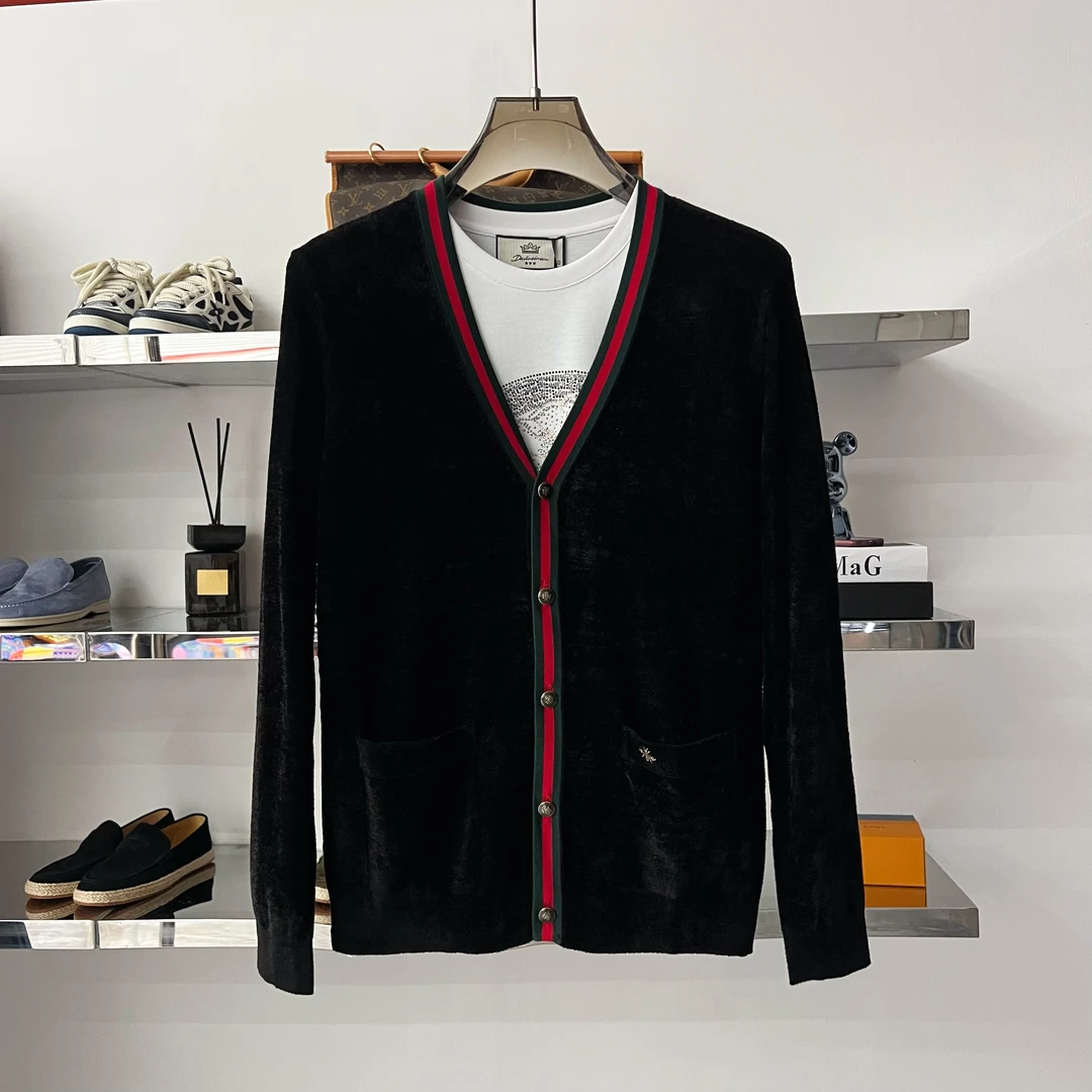 2025秋冬新款时髦欧货男士休闲正肩毛衣开衫-9035