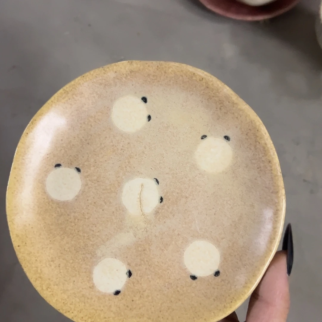 搪瓷微瑕小熊骨碟一个