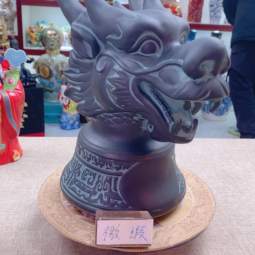 摆件景德镇垚晶陶瓷5斤仿古龙兽首