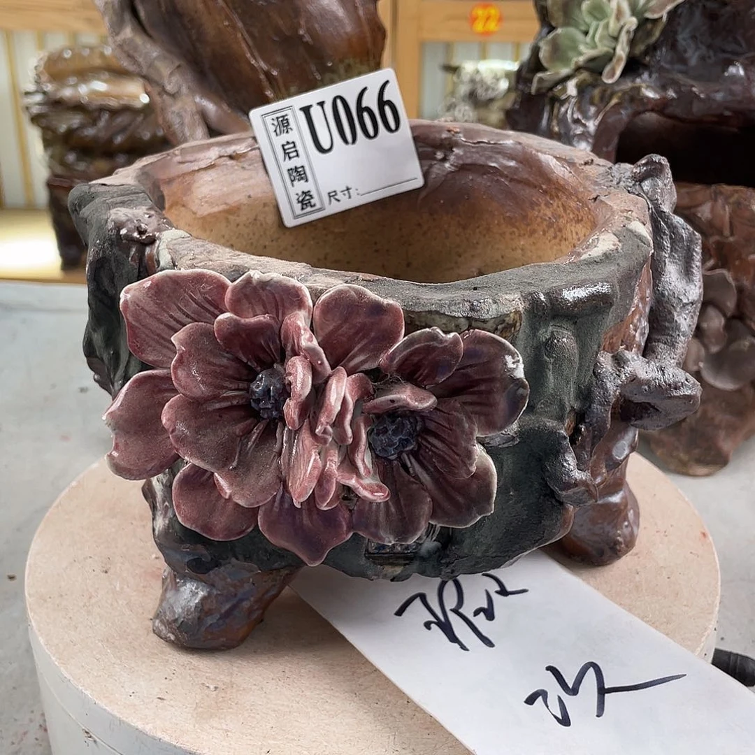 紫砂花盆景德镇陶瓷花盆066