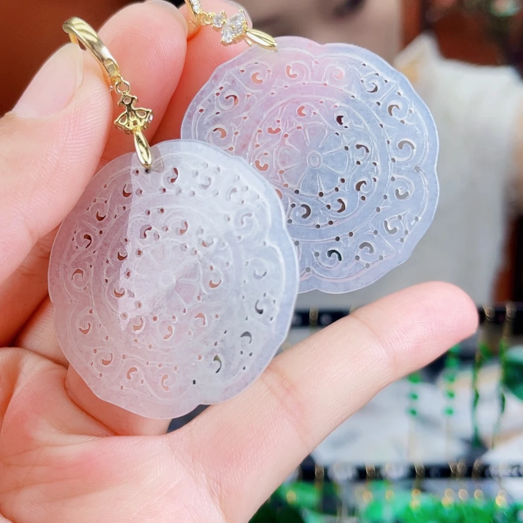 翡翠银S925镶嵌耳饰