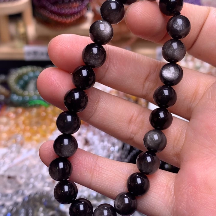 未镶嵌手串水晶8.6银曜石