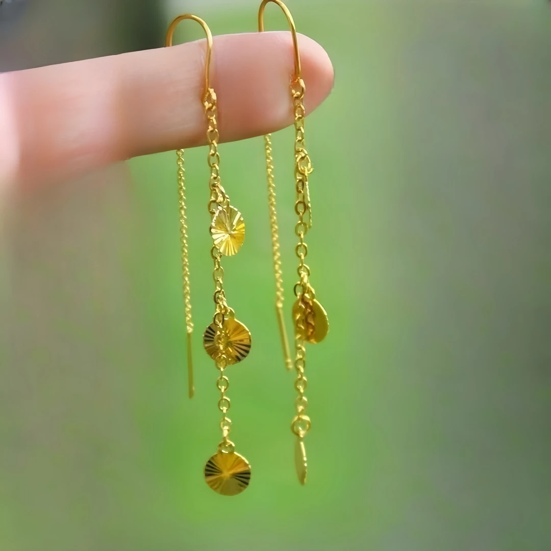 铜合金耳饰 2031太阳花圆片耳线