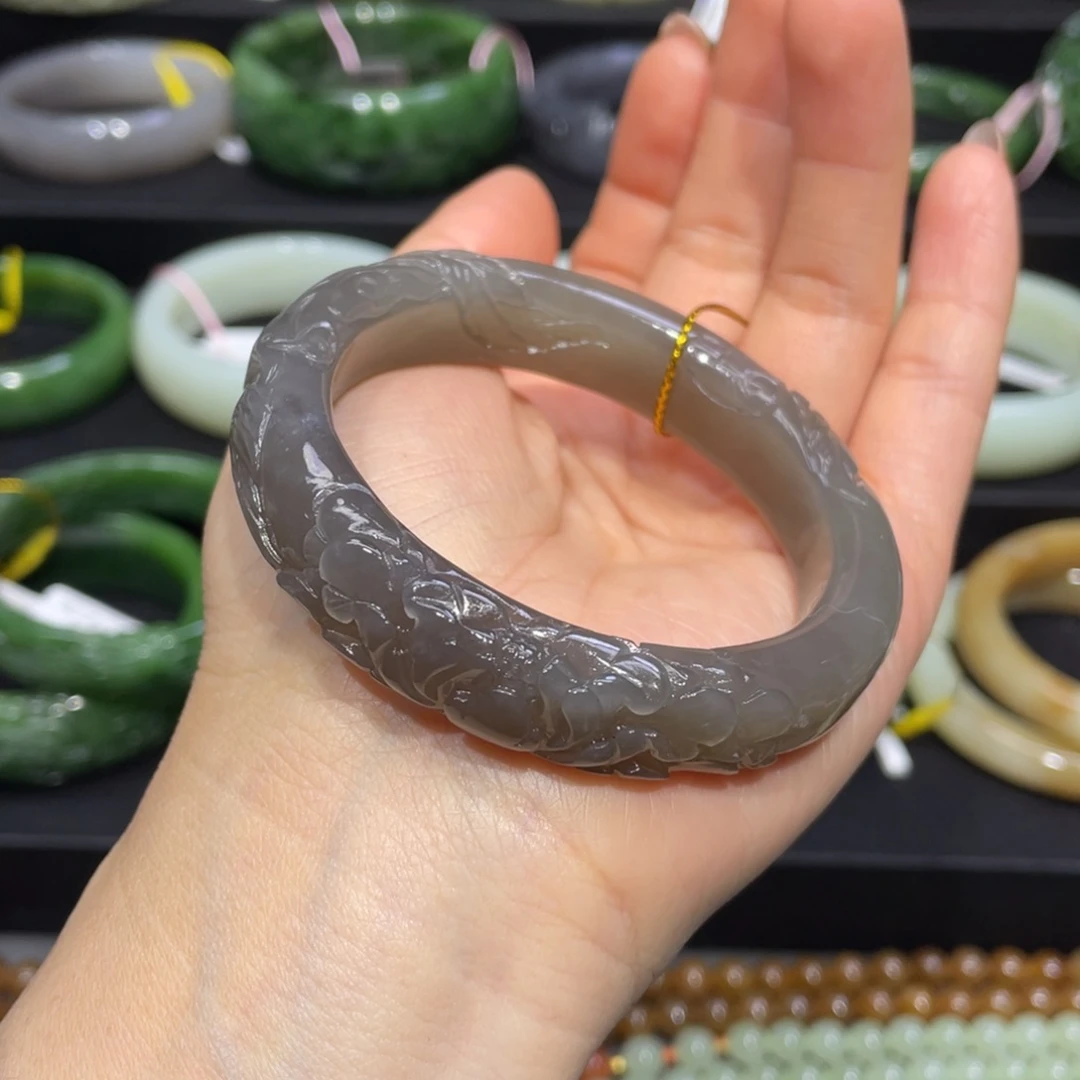 和田玉手镯53+圈口 编号14未镶嵌