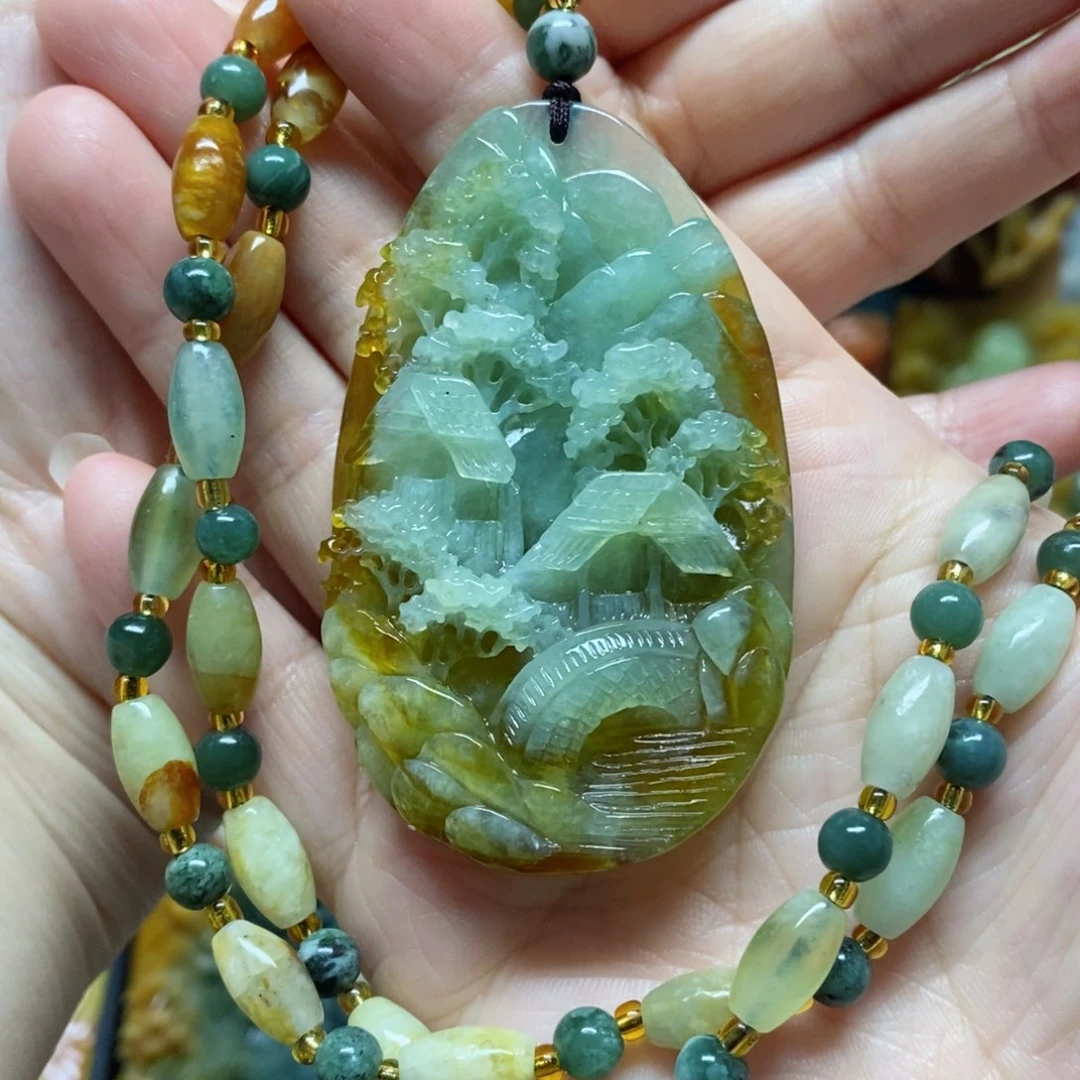 岫玉吊坠(赠链)未镶嵌