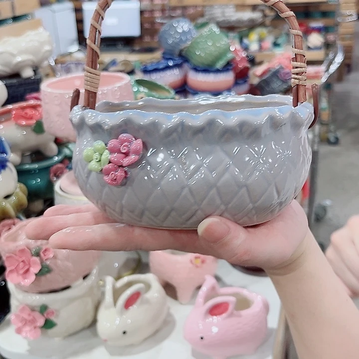 有孔.凑单10元陶瓷花盆发货！