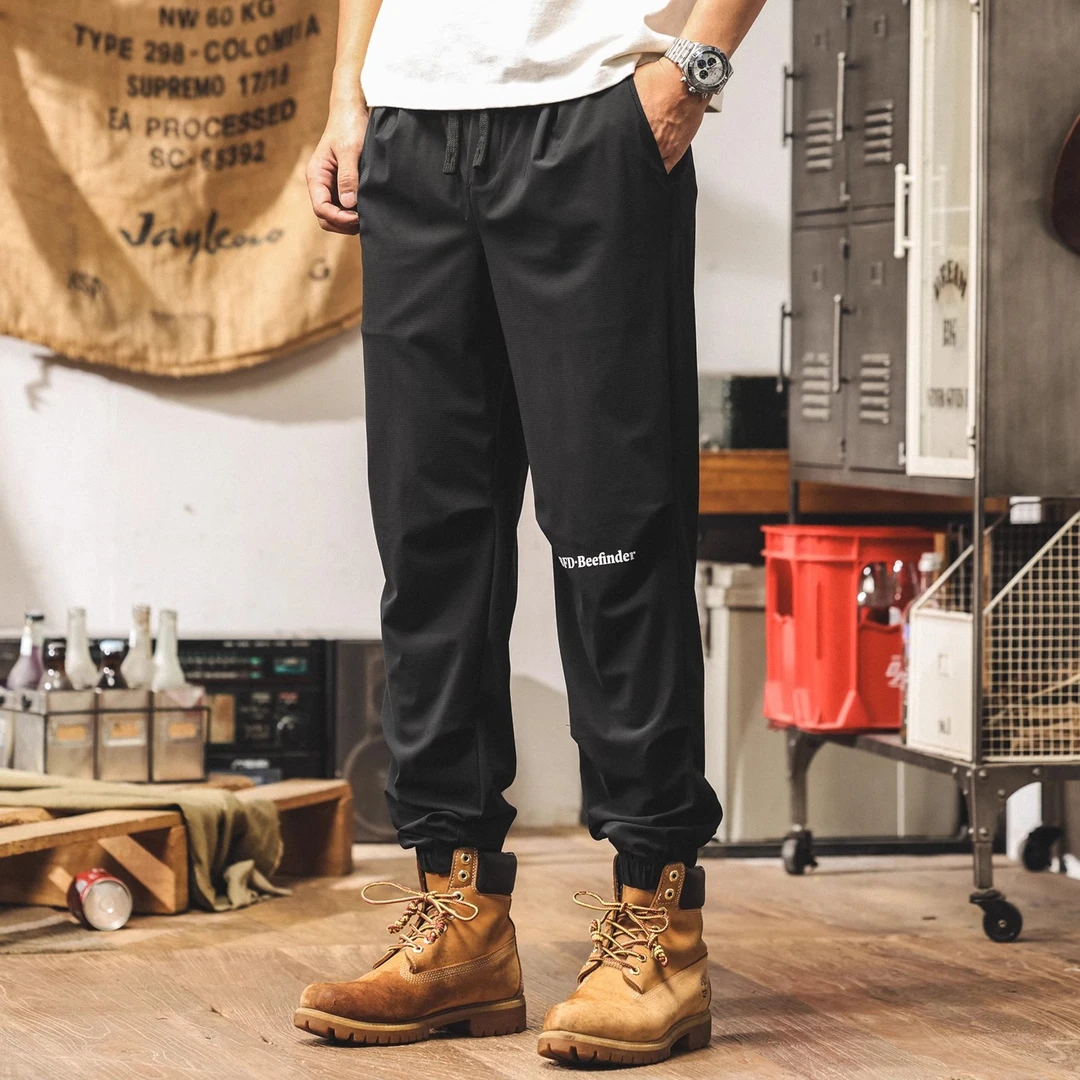 凉感冰丝裤子男士夏季新款宽松哈伦束脚运动裤薄款弹力速干休闲裤