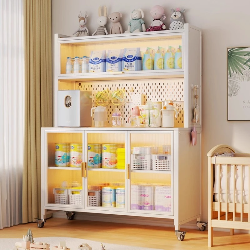 婴儿喂养台收纳柜落地宝宝衣服置物柜玩具多层组合落地整理储物柜