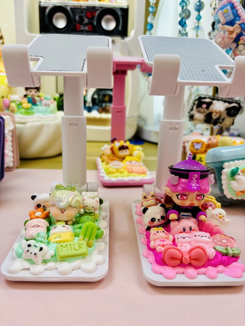 「手机支架」潮玩DIY奶油摆件手机支架纯手工