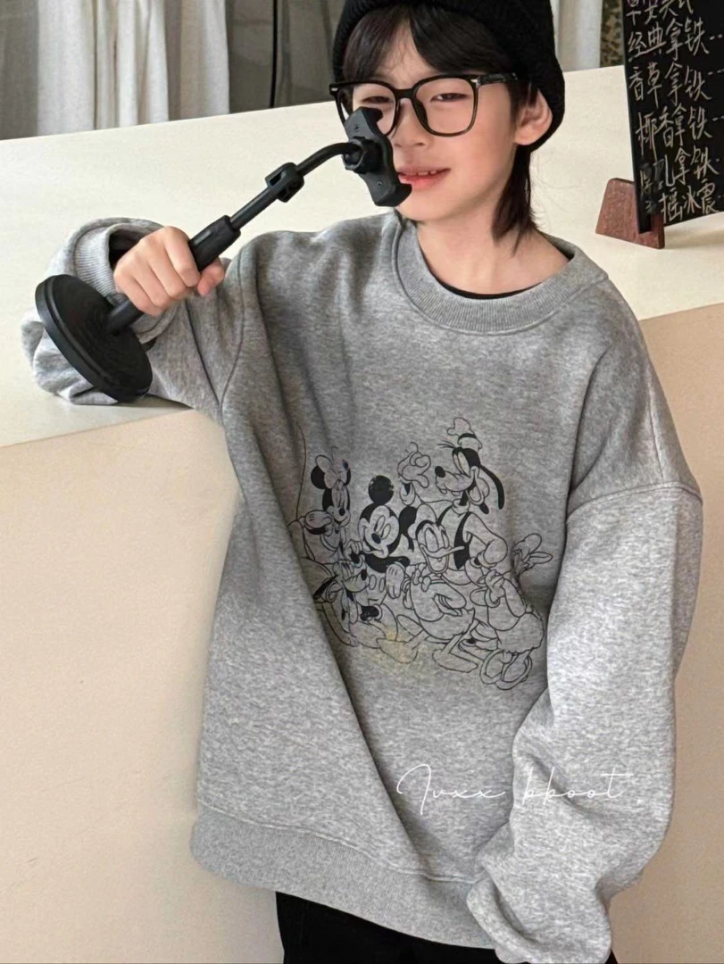 34162冬季新款男女童卫衣圆领简约款