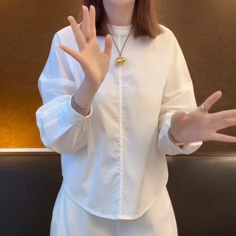 2025秋季新款韩系时尚百搭显瘦长袖衬衫上衣LK2507103