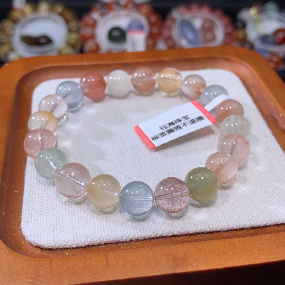 水晶手串未镶嵌彩兔毛9mm