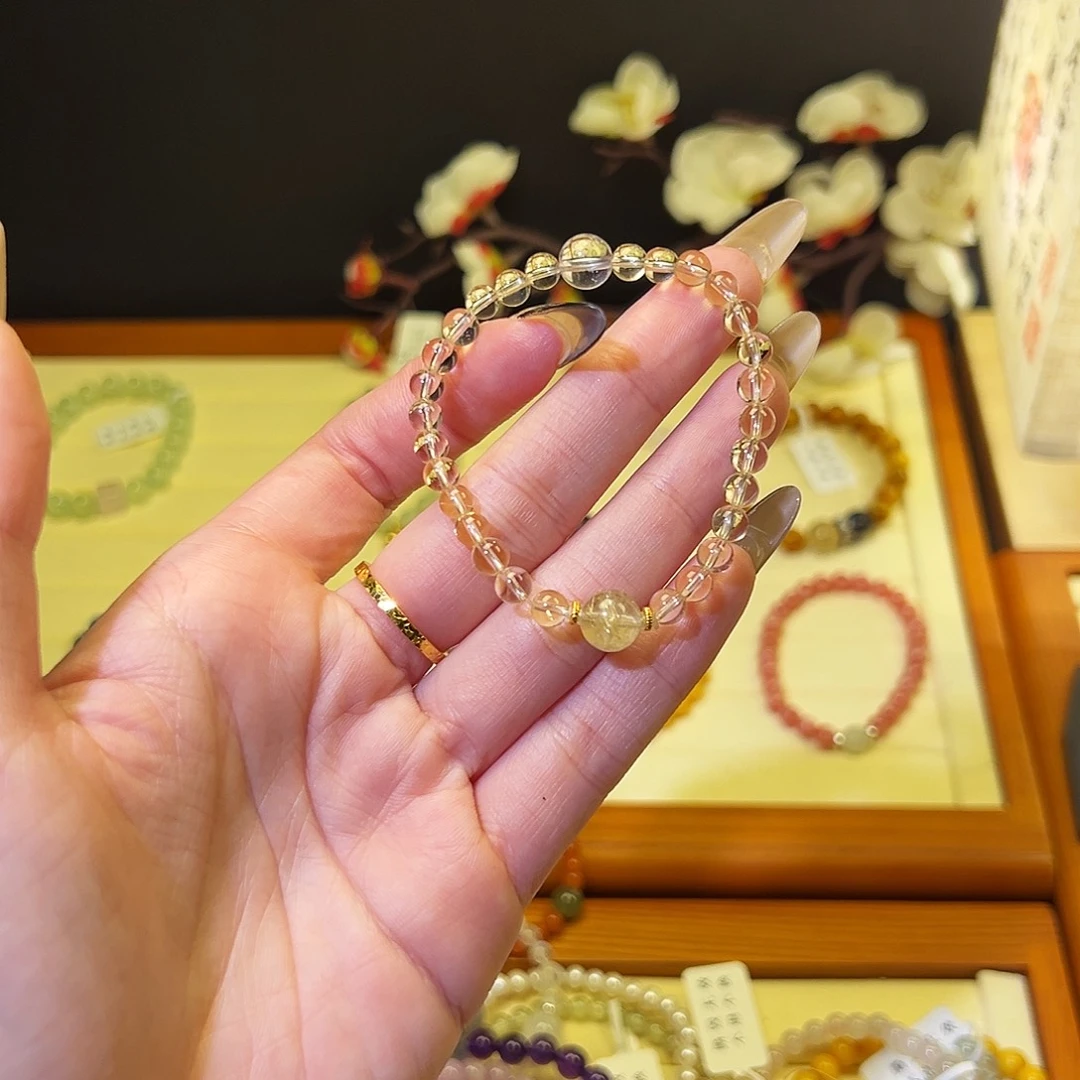 水晶手链银S925镶嵌-黄888