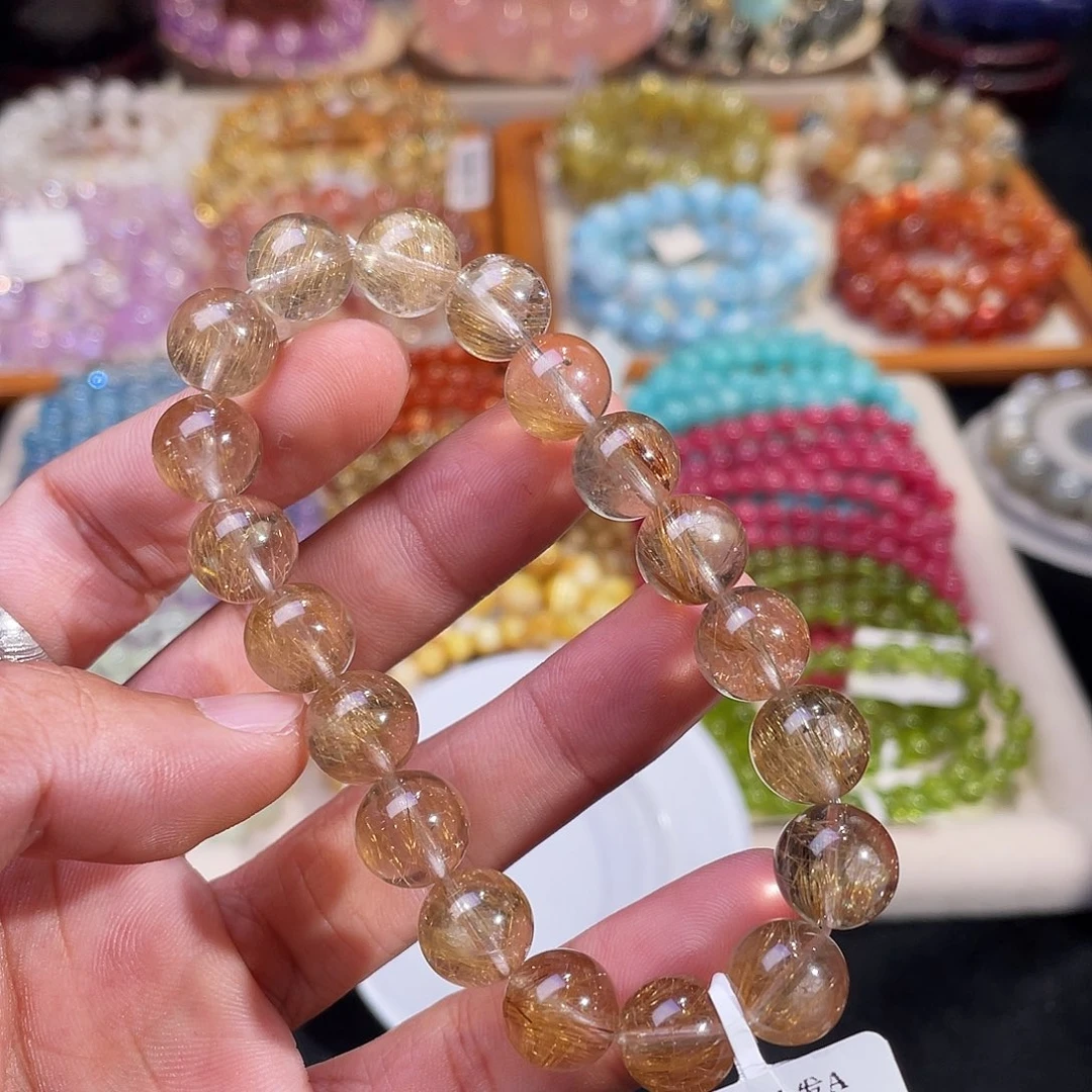 未镶嵌水晶手链老矿维纳斯金发10.6mm