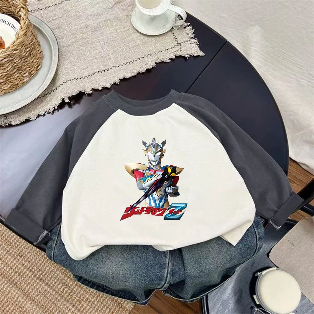 男童长袖泽塔奥特曼T恤中小儿童100纯棉潮牌童装超人衣服打底衫秋