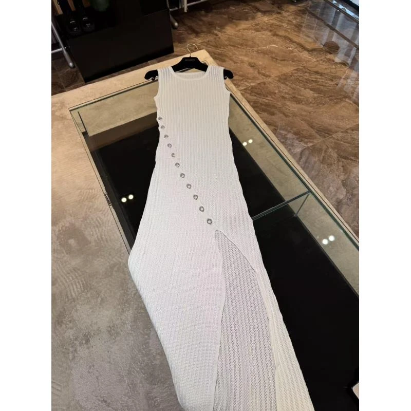 WW2025新款女士时尚气质针织无袖连衣裙