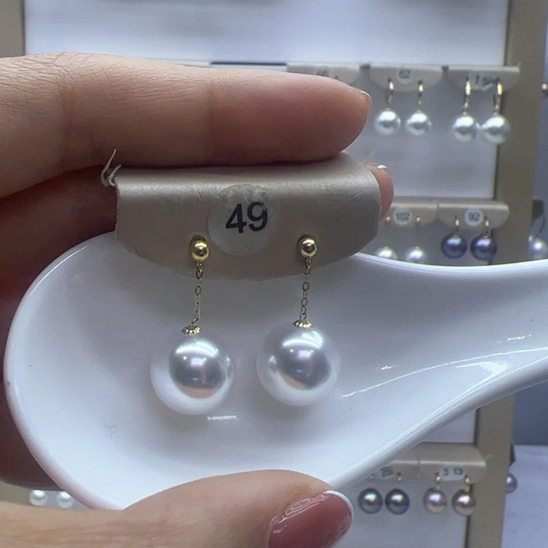 淡水珍珠耳饰18K金镶嵌