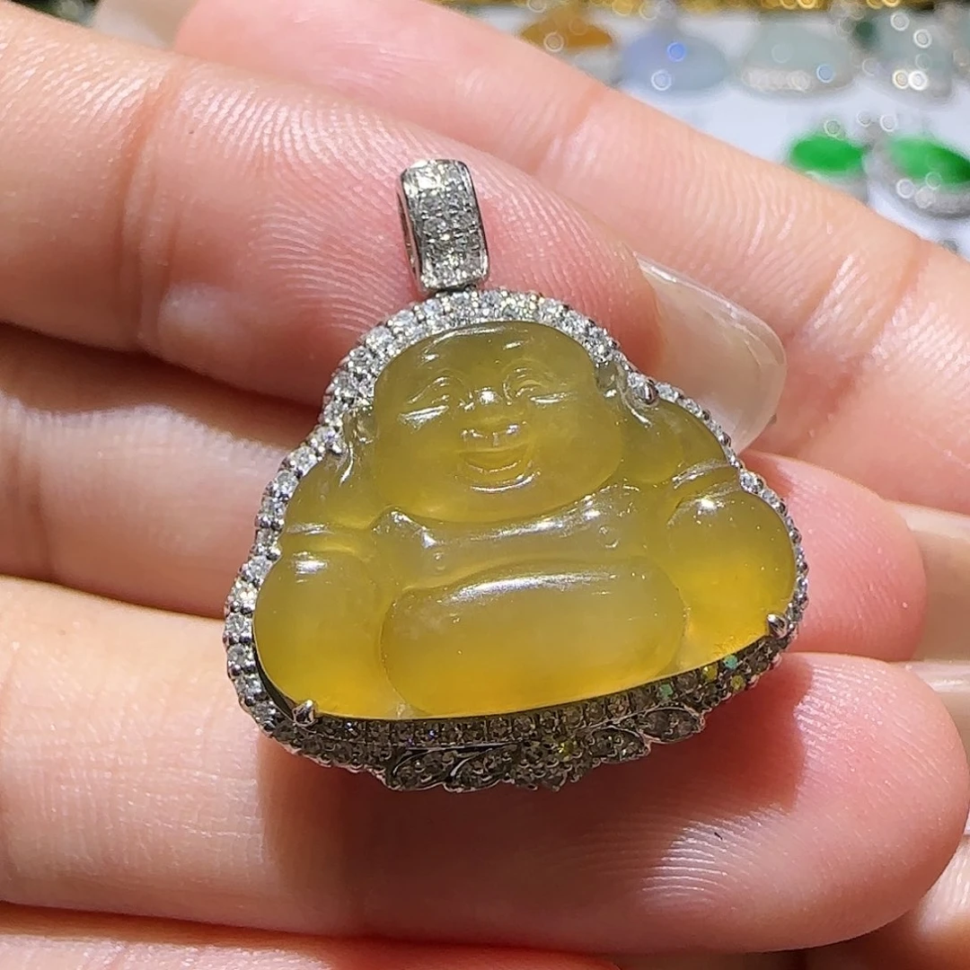 【闪购商品】颈饰18K金镶嵌翡翠天然