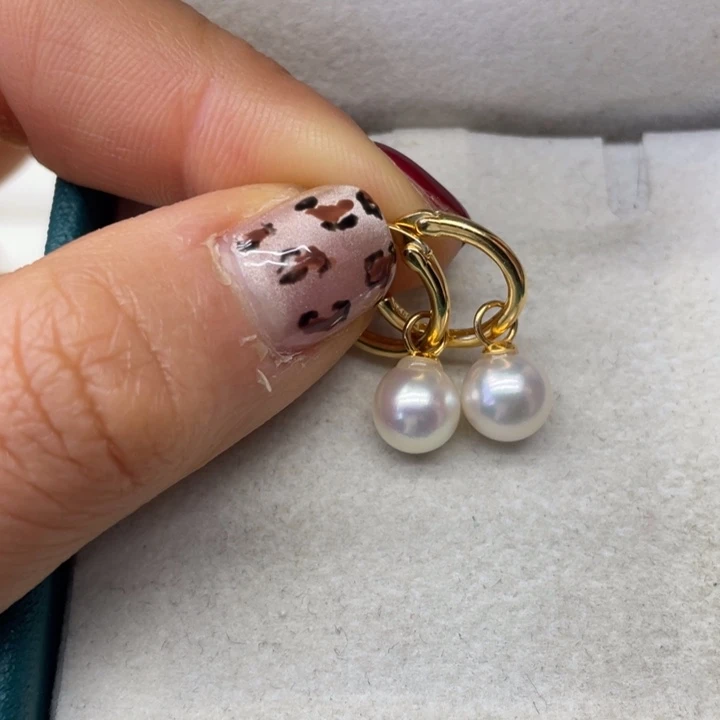 海水珍珠耳饰银S925镶嵌