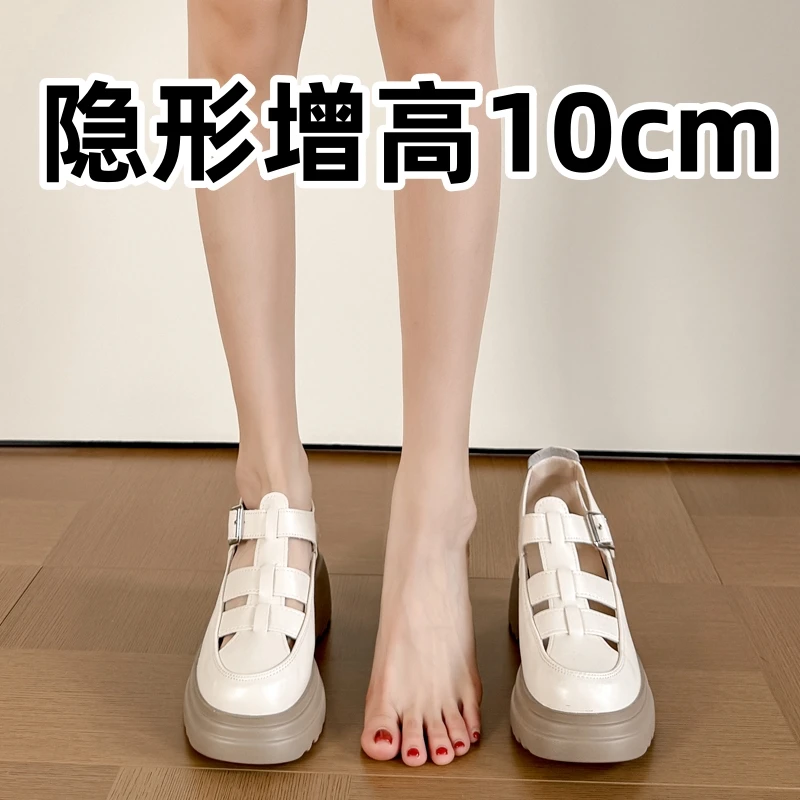 2025年新款夏季百搭包头白色高跟凉鞋女款2025新款爆款厚底女鞋