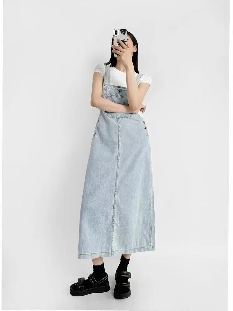 2025新款休闲减龄牛仔背带裙