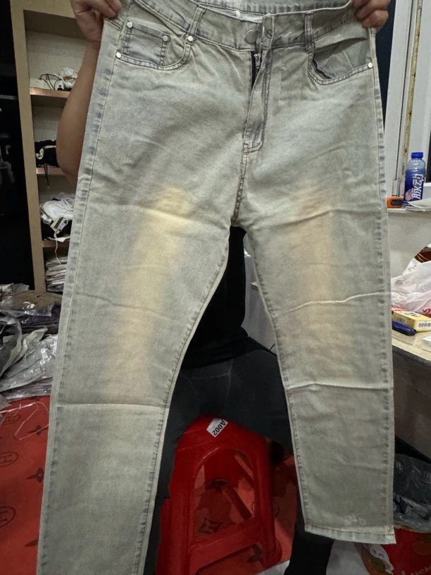 复古男长裤牛仔裤复古牛仔小脚裤男裤时尚裤子修身小脚裤