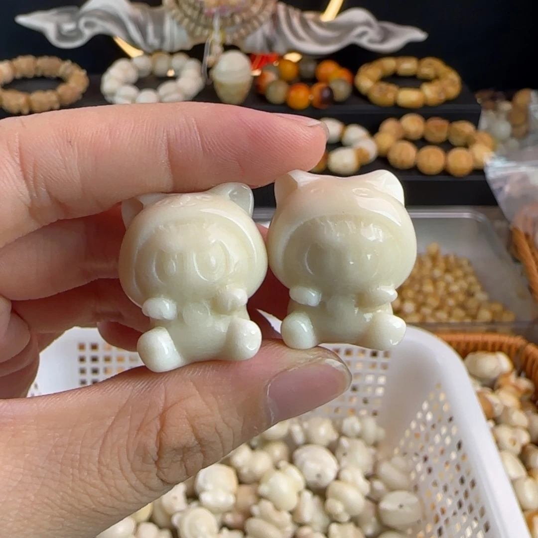 菩提根/象牙果手串微瑕牙果钱币拉步步3颗