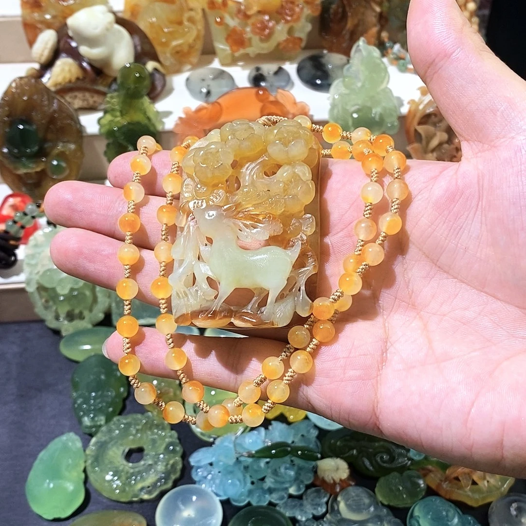 合金蛇纹石玉颈饰
