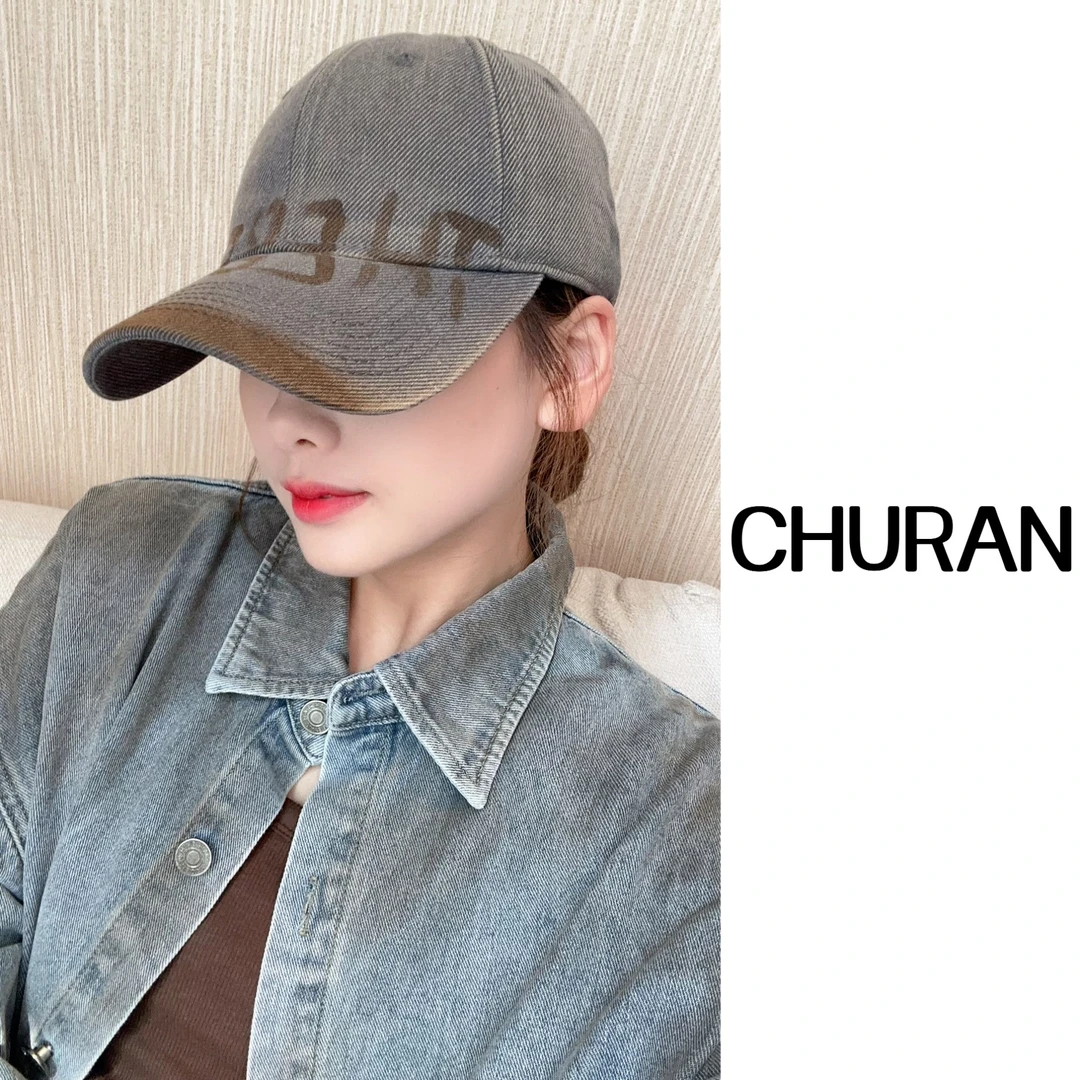 U.V.Y新款牛仔鸭舌帽带字母棒球帽男女式时尚弯沿防风遮阳帽子