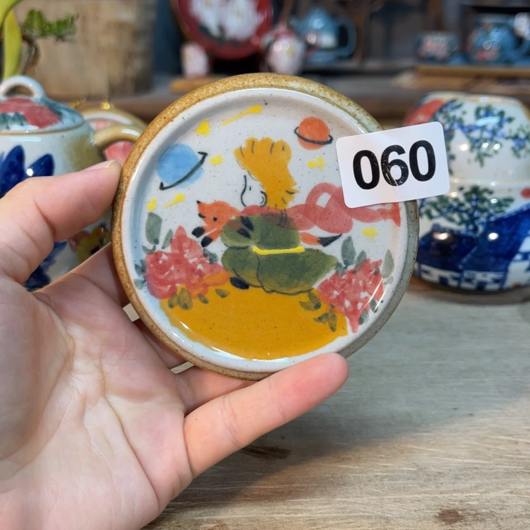 壶素浅陶瓷手工手绘