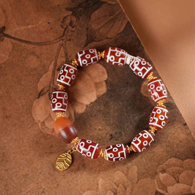 【老掌柜】【陈小姐】红肉天珠玛瑙手串/B042826