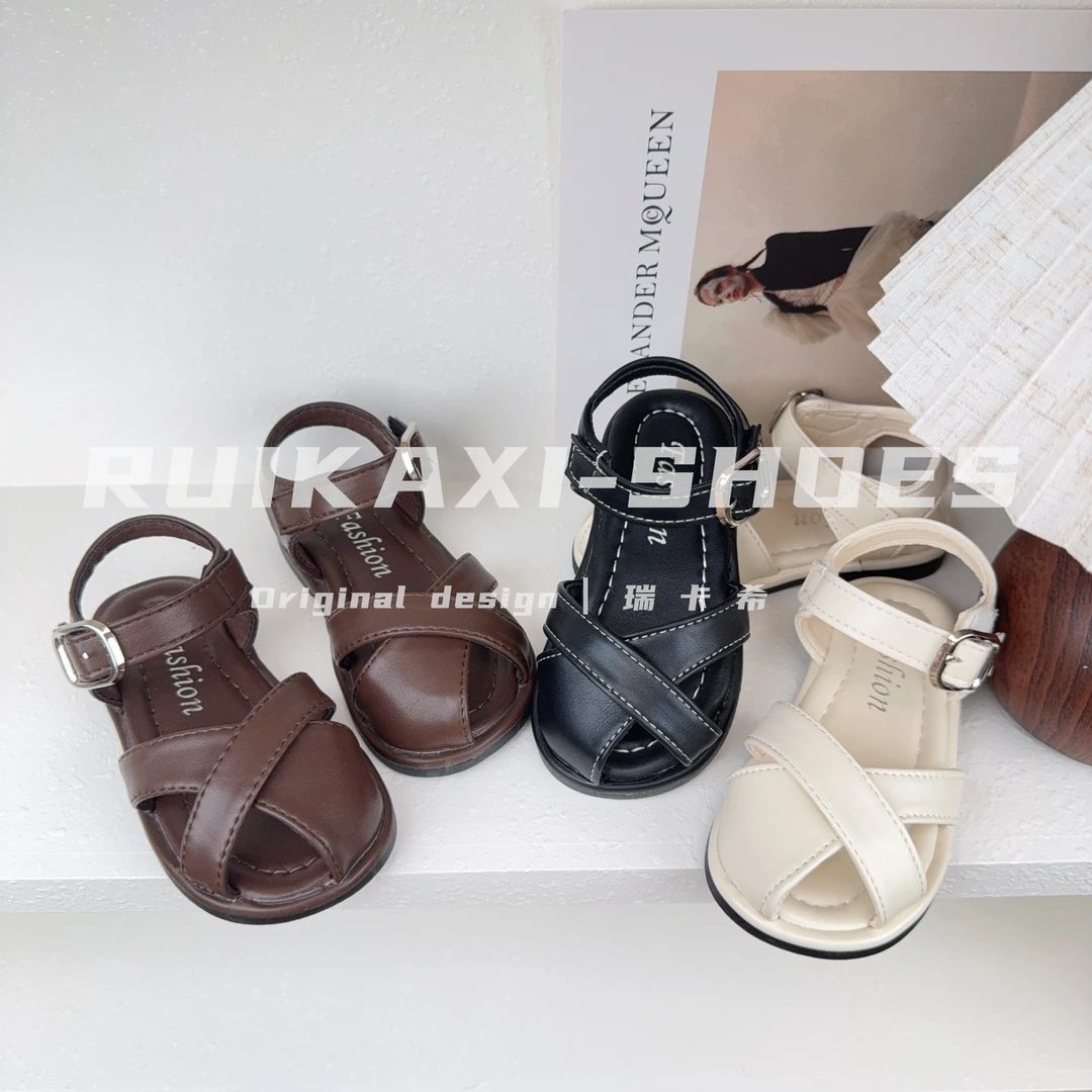 【瑞卡希】女童鞋子儿童公主包头凉鞋2025夏季新款洋气软底沙滩鞋