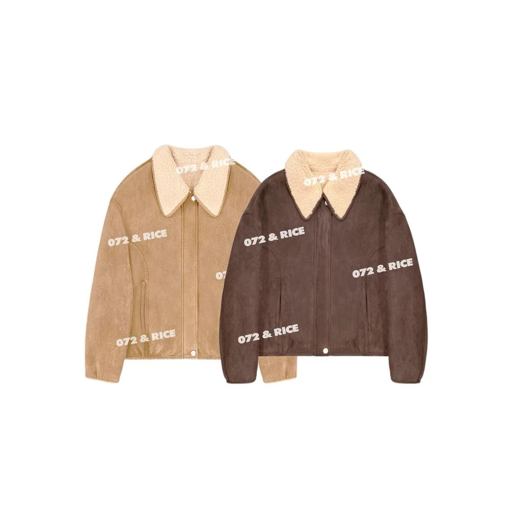 072 & RICE【云顶咖啡】100绵羊毛 秋冬双面穿长袖外套 A-32SF2573
