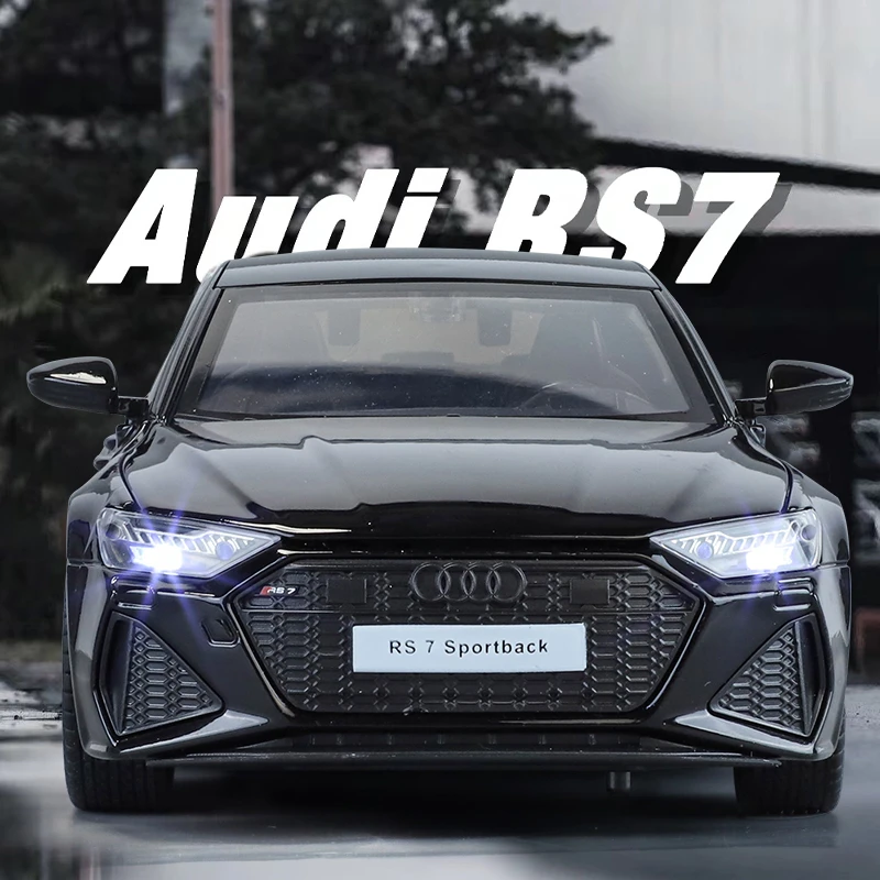 浩驰1:24正版授权奥迪Rs7合金车模玩具 开门声光回力避震转向喇叭