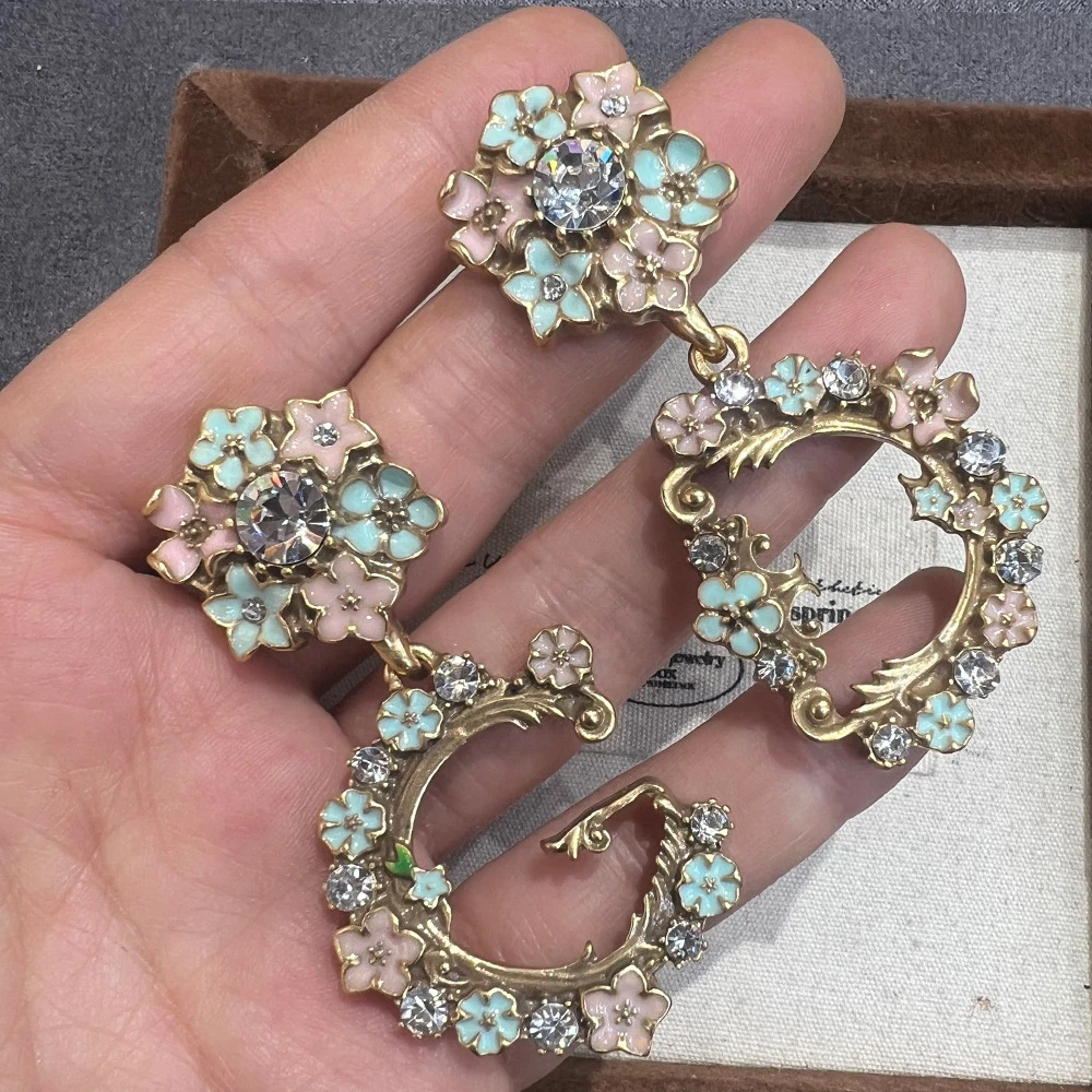 铜合金耳饰 HL071【TITI专属】中古风vintage手绘耳环