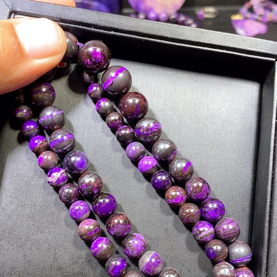 苏纪石（舒俱来）未镶嵌南非舒俱来丝绒圆珠塔链