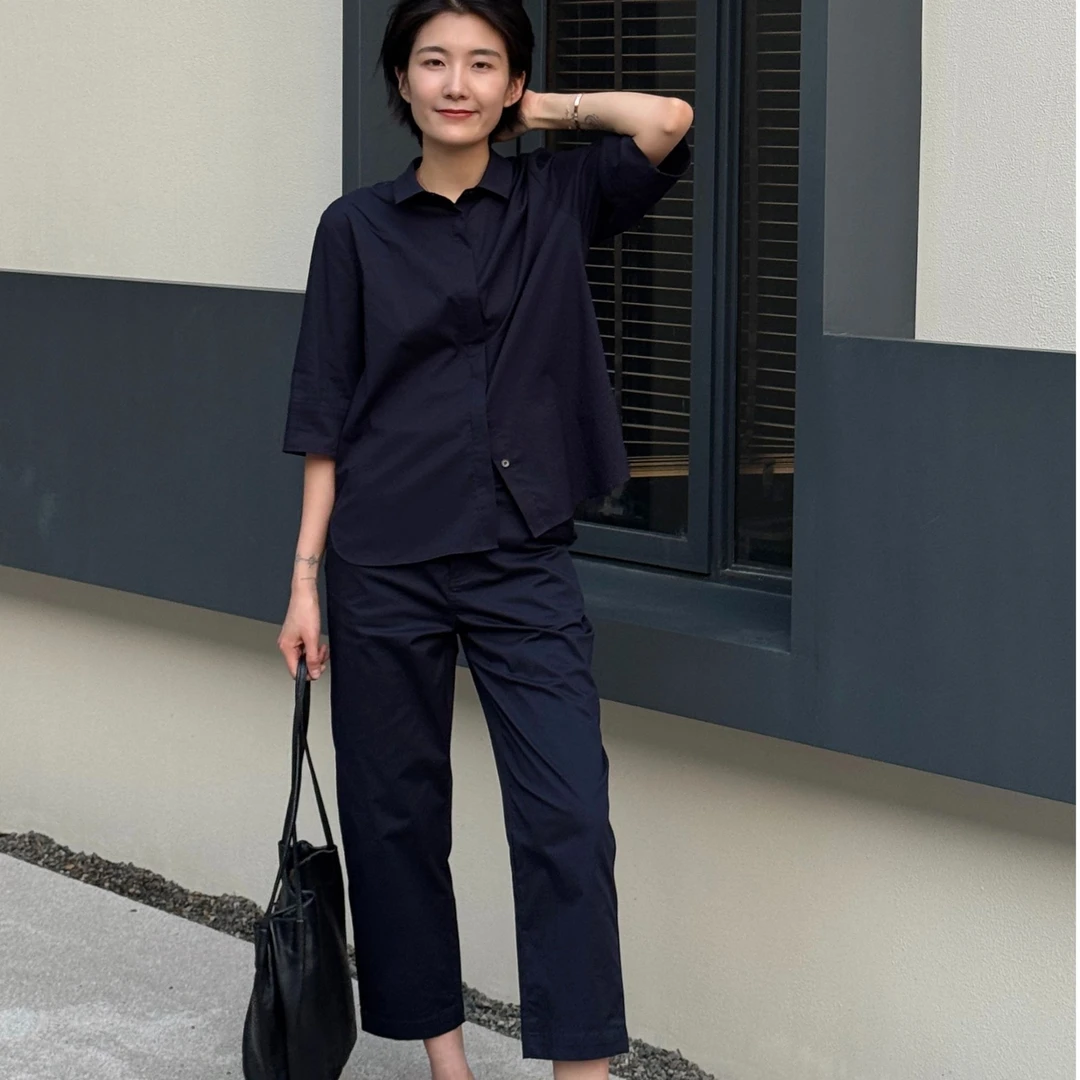 浪清/女装推荐  仙蒂高级感卡其色镰刀裤女41709#2025新款休闲裤